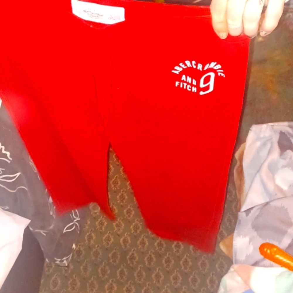Womans Abercrombie & Fitch red sweatpants